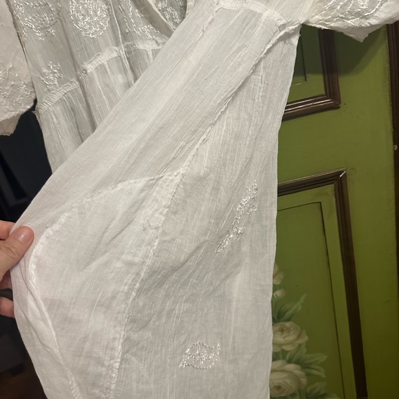 Deadstock Vintage Indian Cotton Gauze white dress - Picture 9 of 10